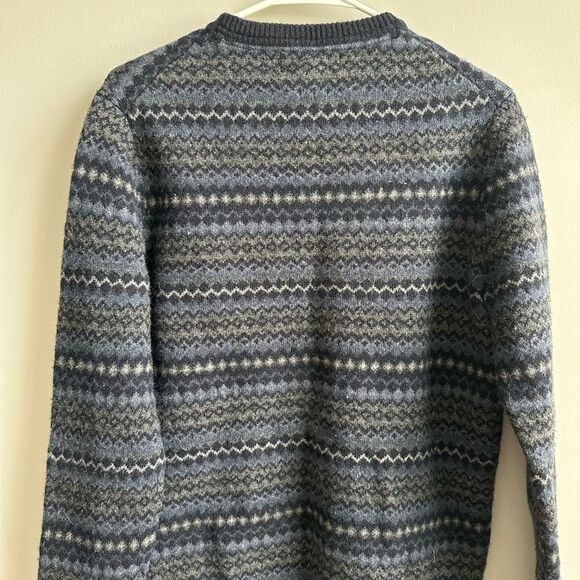 Frederik Anderson Copenhagen Lambs Wool Striped Crew Neck Sweater Fall Sz Large - Picture 6 of 6